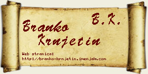 Branko Krnjetin vizit kartica